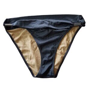 BCBGMAXAZRIA Shimmer Steel High Waisted Swim Bottoms Large